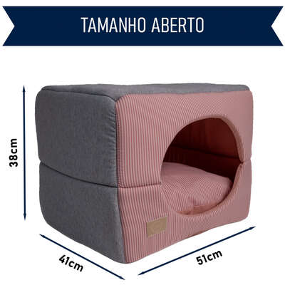 Cama Fábrica Pet Iglu Home Rosé para Cães e Gatos