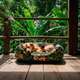 Cama Fábrica Pet Impermeável Floresta Verde para Cães e Gatos