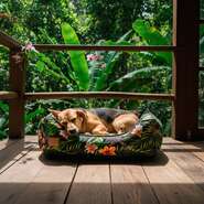 Cama Fábrica Pet Impermeável Floresta Verde para Cães e Gatos - Tam. P