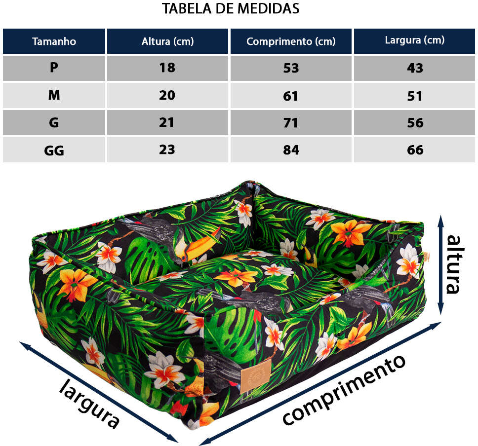 Cama Fábrica Pet Impermeável Floresta Verde para Cães e Gatos - Tam. GG