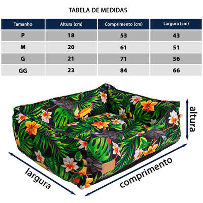 Cama Fábrica Pet Impermeável Floresta Verde para Cães e Gatos