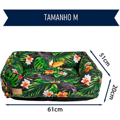 Cama Fábrica Pet Impermeável Floresta Verde para Cães e Gatos