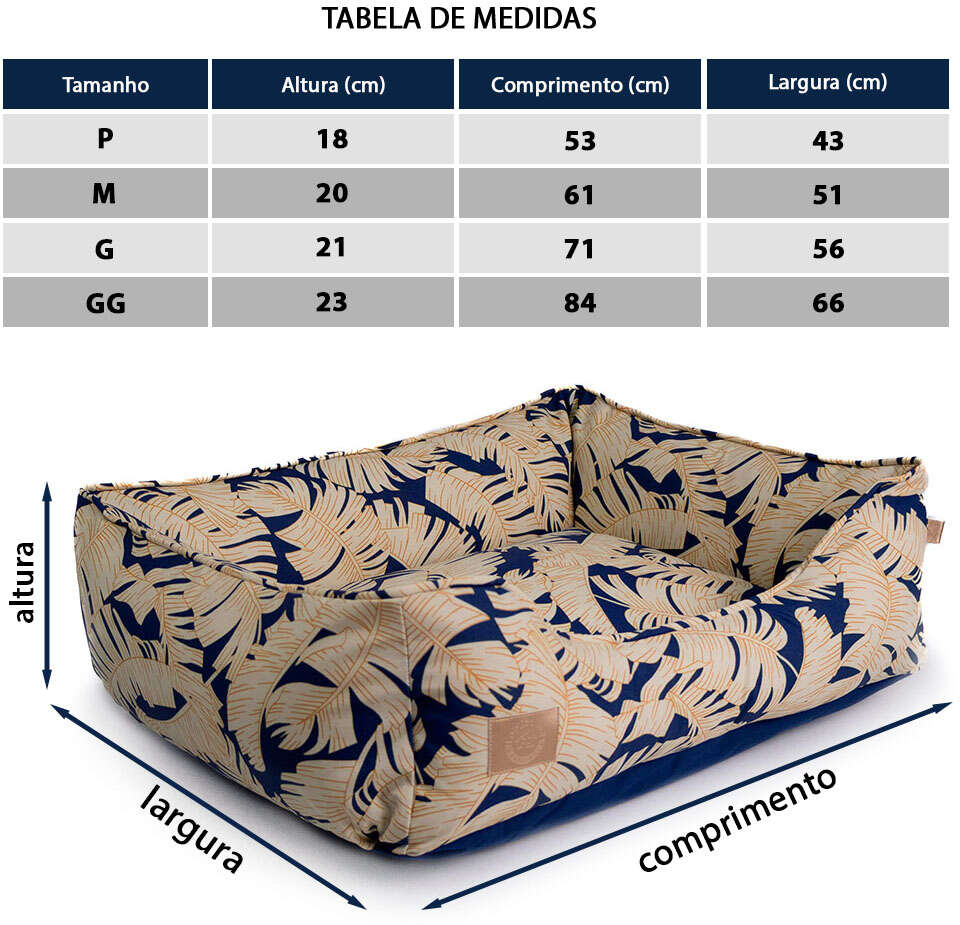 Cama Fábrica Pet Impermeável Folha para Cães e Gatos - Tam. M
