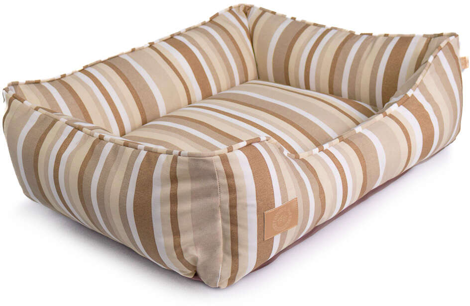 Cama Fábrica Pet Impermeável Listra Cáqui para Cães e Gatos - Tam. G