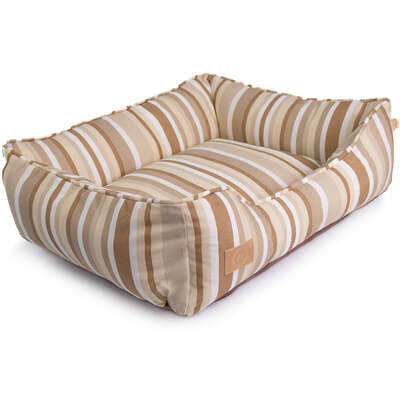 Cama Fábrica Pet Impermeável Listra Cáqui para Cães e Gatos