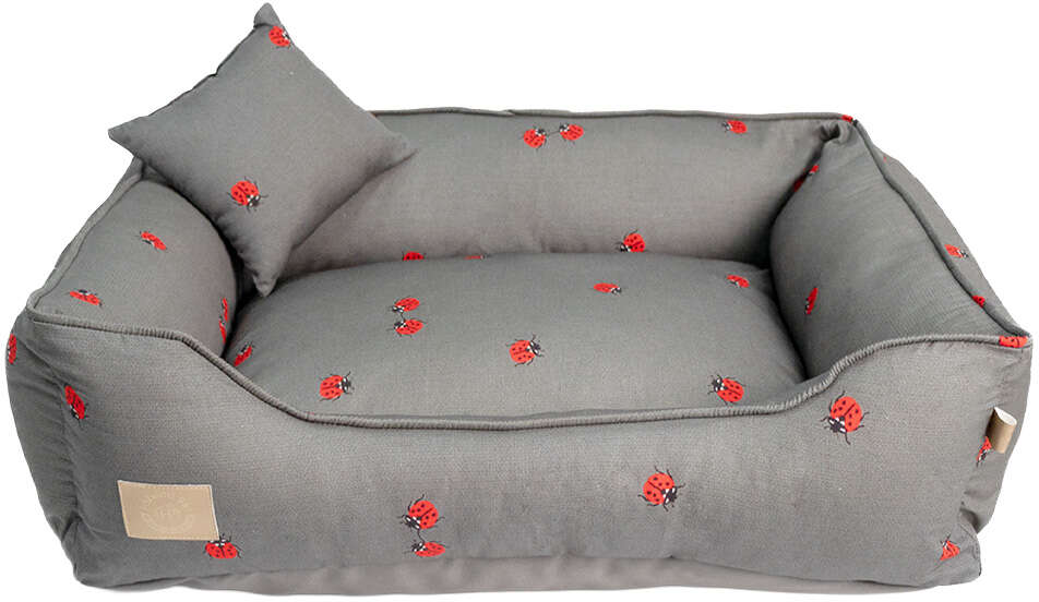 Cama Fábrica Pet Joaninha Cinza para Cães e Gatos - Tam. G