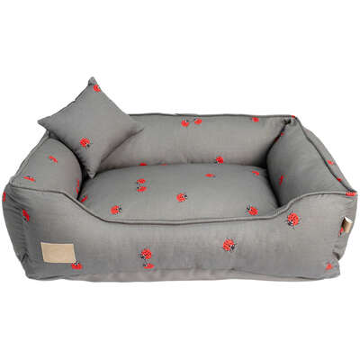 Cama Fábrica Pet Joaninha Cinza para Cães e Gatos