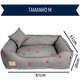 Cama Fábrica Pet Joaninha Cinza para Cães e Gatos