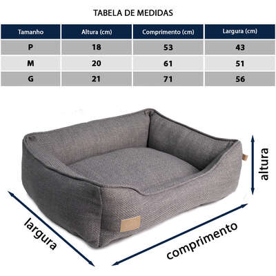 Cama Fábrica Pet Malaga Cinza para Cães e Gatos