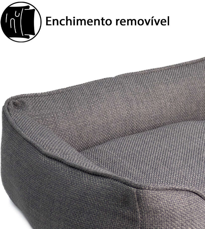 Cama Fábrica Pet Malaga Cinza para Cães e Gatos - Tam. G