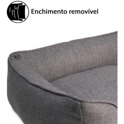 Cama Fábrica Pet Malaga Cinza para Cães e Gatos