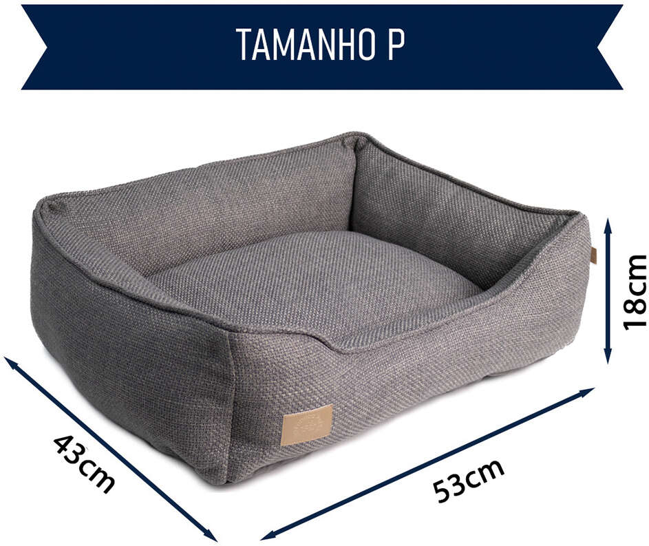 Cama Fábrica Pet Malaga Cinza para Cães e Gatos - Tam. P
