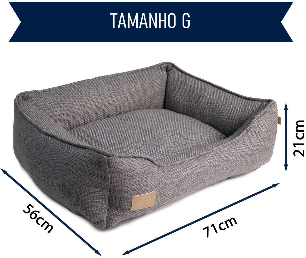 Cama Fábrica Pet Malaga Cinza para Cães e Gatos - Tam. G