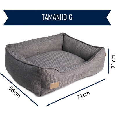Cama Fábrica Pet Malaga Cinza para Cães e Gatos