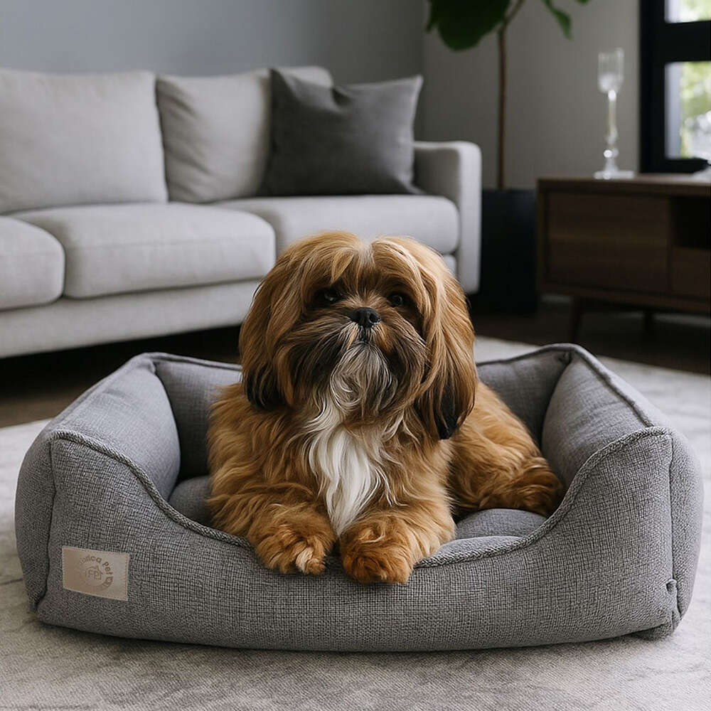 Cama Fábrica Pet Malaga Cinza para Cães e Gatos - Tam. M