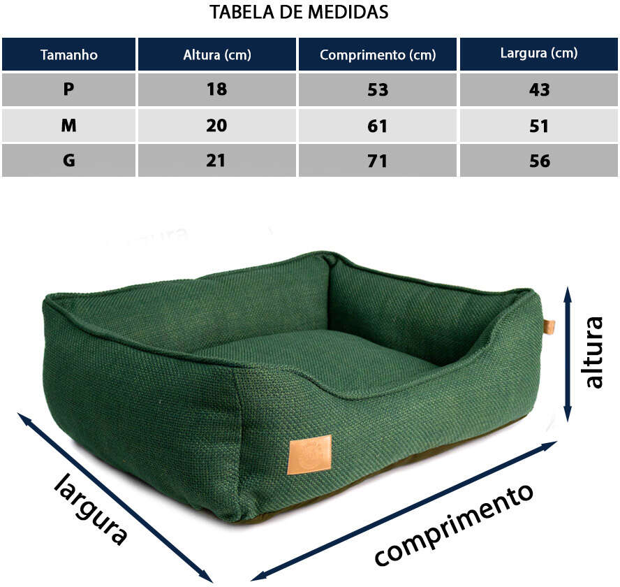 Cama Fábrica Pet Malaga Verde para Cães e Gatos - Tam. G