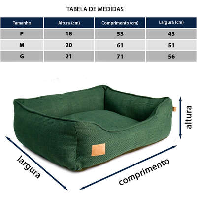 Cama Fábrica Pet Malaga Verde para Cães e Gatos