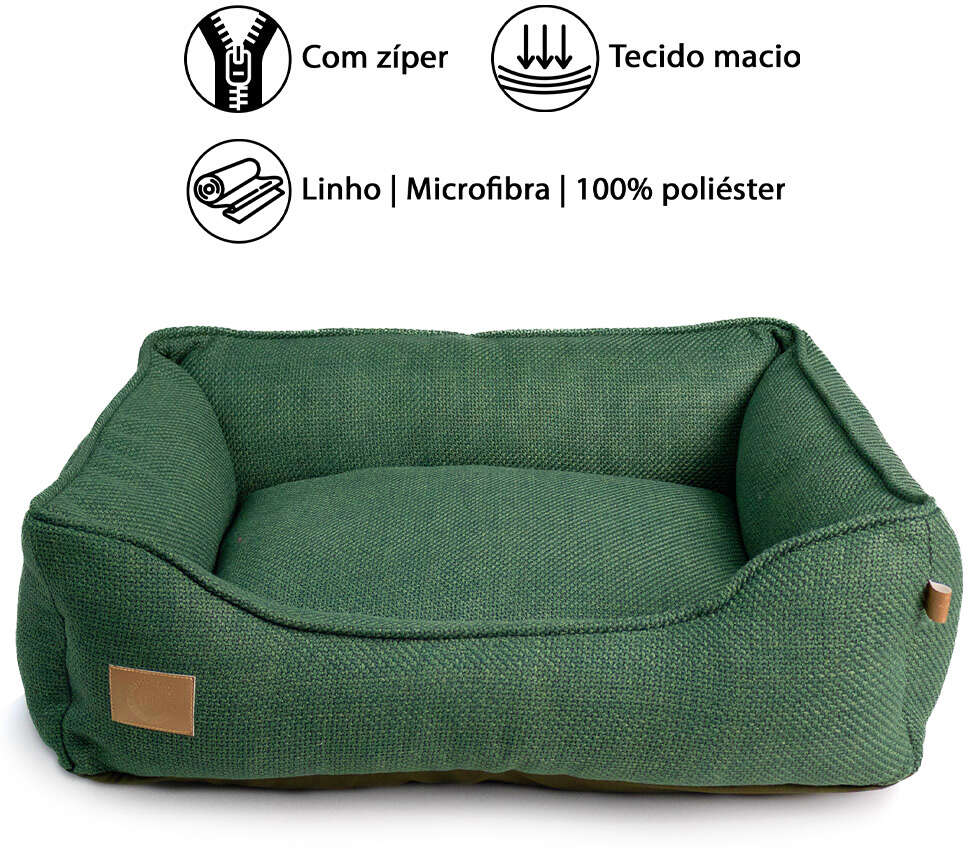 Cama Fábrica Pet Malaga Verde para Cães e Gatos - Tam. G