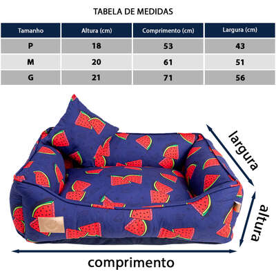 Cama Fábrica Pet Melancia Azul para Cães e Gatos