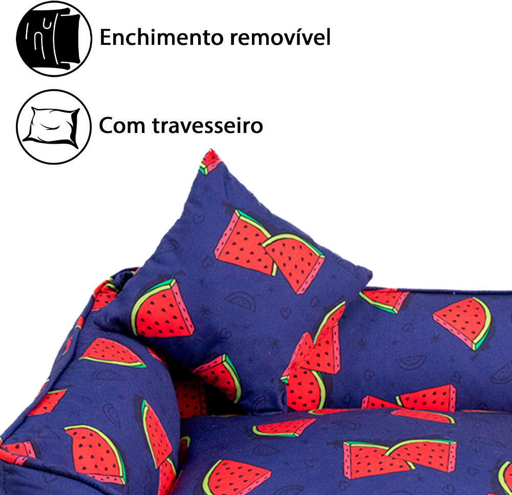 Cama Fábrica Pet Melancia Azul para Cães e Gatos - Tam. G