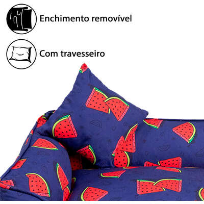 Cama Fábrica Pet Melancia Azul para Cães e Gatos