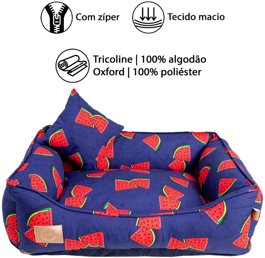 Cama Fábrica Pet Melancia Azul para Cães e Gatos - Tam. G