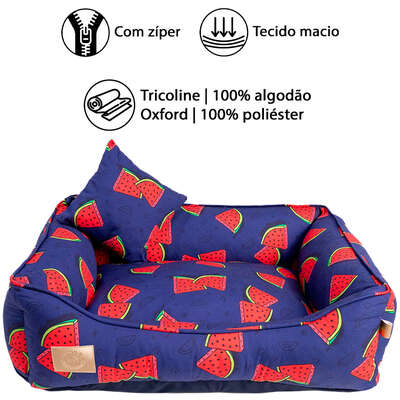 Cama Fábrica Pet Melancia Azul para Cães e Gatos