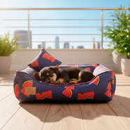 Cama Fábrica Pet Melancia Azul para Cães e Gatos - Tam. P