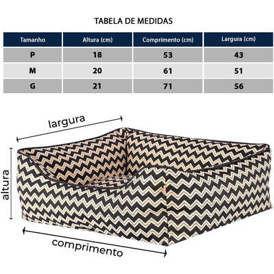 Cama Fábrica Pet Missoni Preta para Cães e Gatos