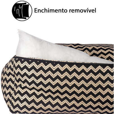 Cama Fábrica Pet Missoni Preta para Cães e Gatos