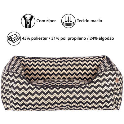 Cama Fábrica Pet Missoni Preta para Cães e Gatos