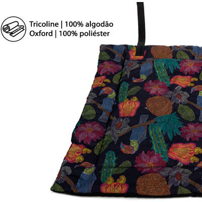 Colchonete Fábrica Pet Flor Noturna Preto para Cães e Gatos