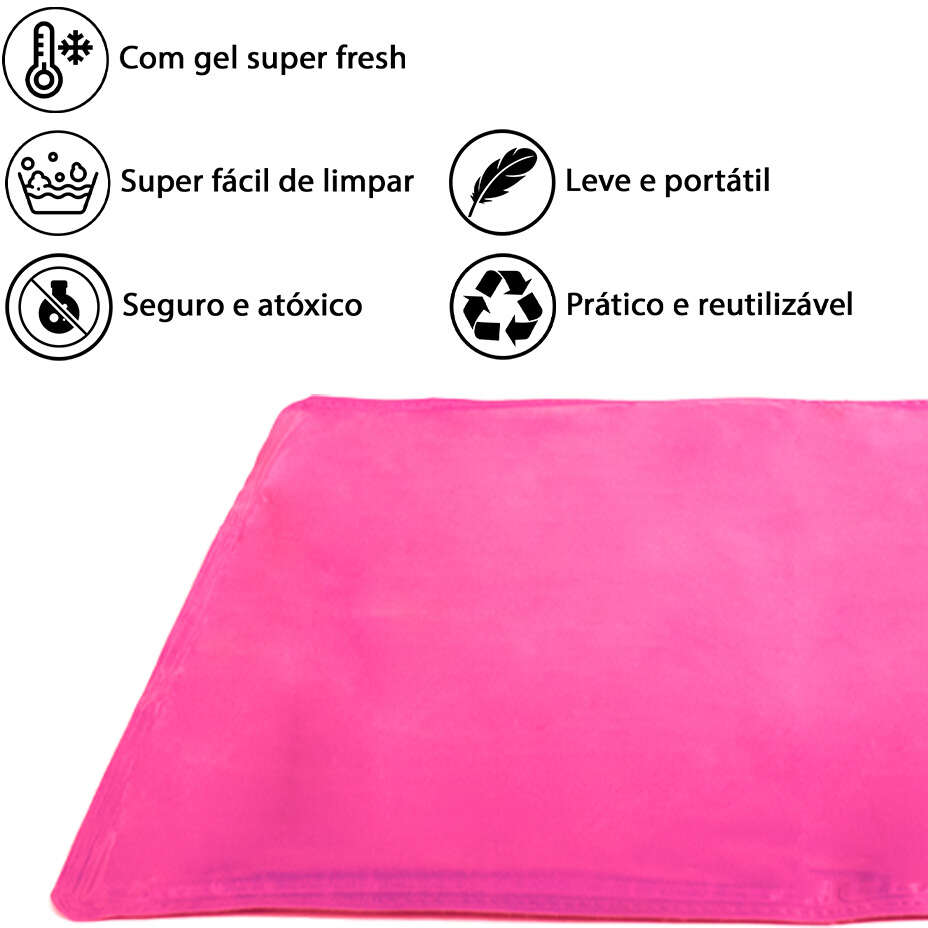 Tapete Gelado Fábrica Pet Pink para Cães e Gatos - Tam. M