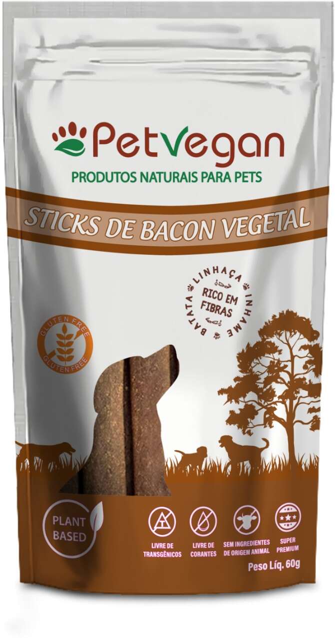 Sticks PetVegan para Cães sabor Bacon - 60 g