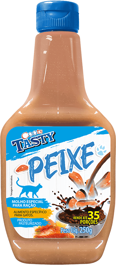 Molho Caats Tasty para Gatos Adultos Sabor Peixe - 250 g