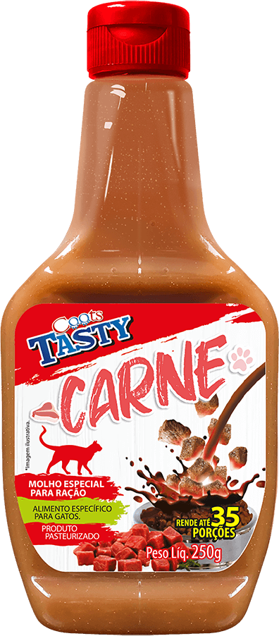 Molho Caats Tasty para Gatos Adultos Sabor Carne - 250 g