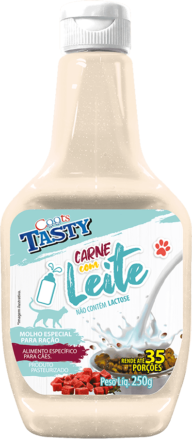 Molho Caats Tasty para Gatos Filhotes Sabor Carne e Leite - 250 g