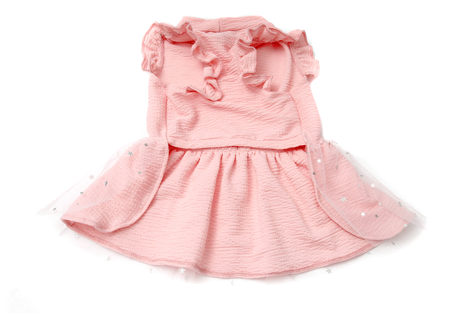 Vestido Bichinho Chic Fadinha para Cães e Gatos Rosa - Tam. 01