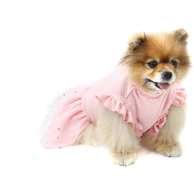 Vestido Bichinho Chic Fadinha para Cães e Gatos Rosa