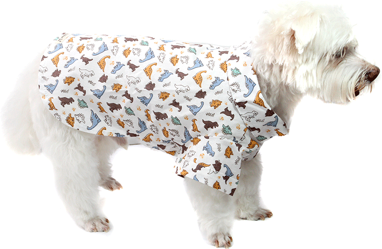 Camisa Bichinho Chic Dinossauro para Cães e Gatos Bege - Tam. 05