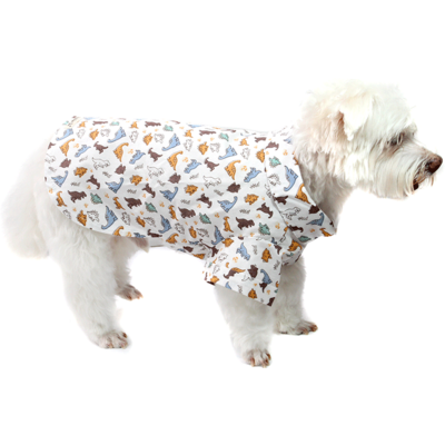 Camisa Bichinho Chic Dinossauro para Cães e Gatos Bege