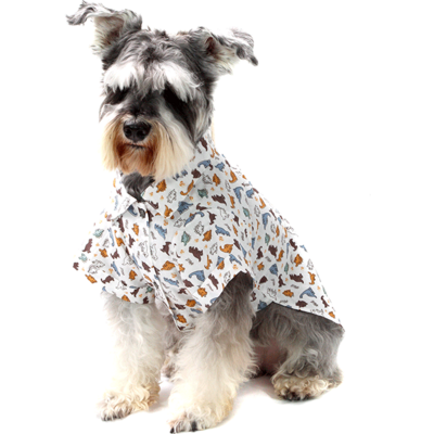 Camisa Bichinho Chic Dinossauro para Cães e Gatos Bege