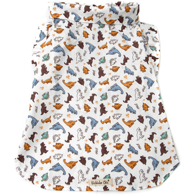 Camisa Bichinho Chic Dinossauro para Cães e Gatos Bege