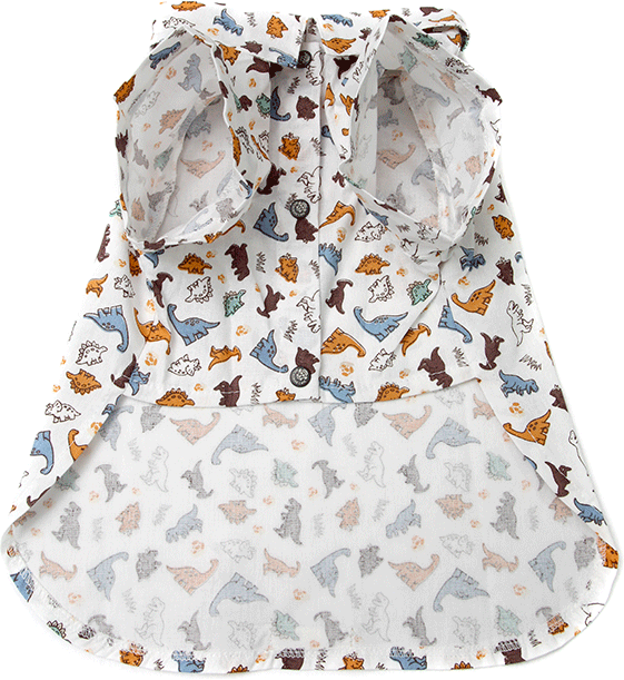 Camisa Bichinho Chic Dinossauro para Cães e Gatos Bege - Tam. 05