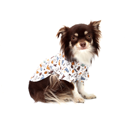 Camisa Bichinho Chic Dinossauro para Cães e Gatos Bege
