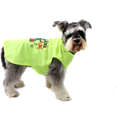 Camiseta Bichinho Chic Rock Star para Cães e Gatos Amarelo