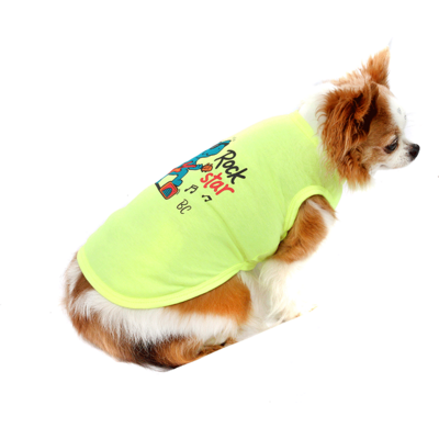 Camiseta Bichinho Chic Rock Star para Cães e Gatos Amarelo