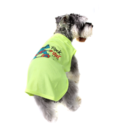 Camiseta Bichinho Chic Rock Star para Cães e Gatos Amarelo