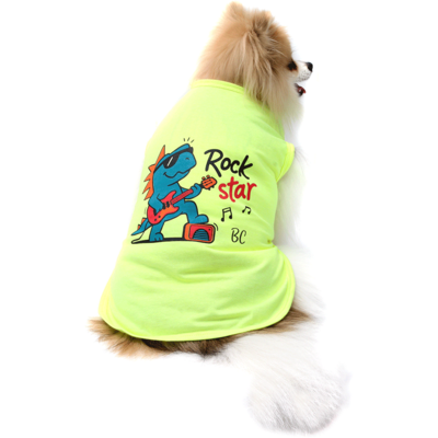 Camiseta Bichinho Chic Rock Star para Cães e Gatos Amarelo