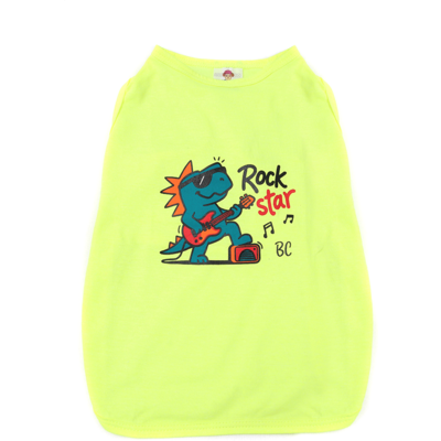 Camiseta Bichinho Chic Rock Star para Cães e Gatos Amarelo